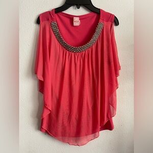 Mine Coral Beaded Women's Blouse